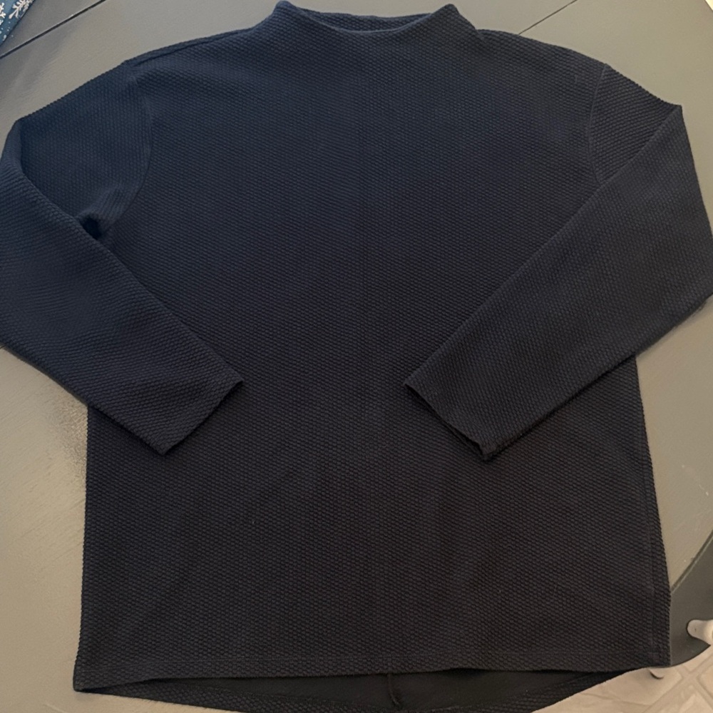 Lands End textured mock neck tunic sweater